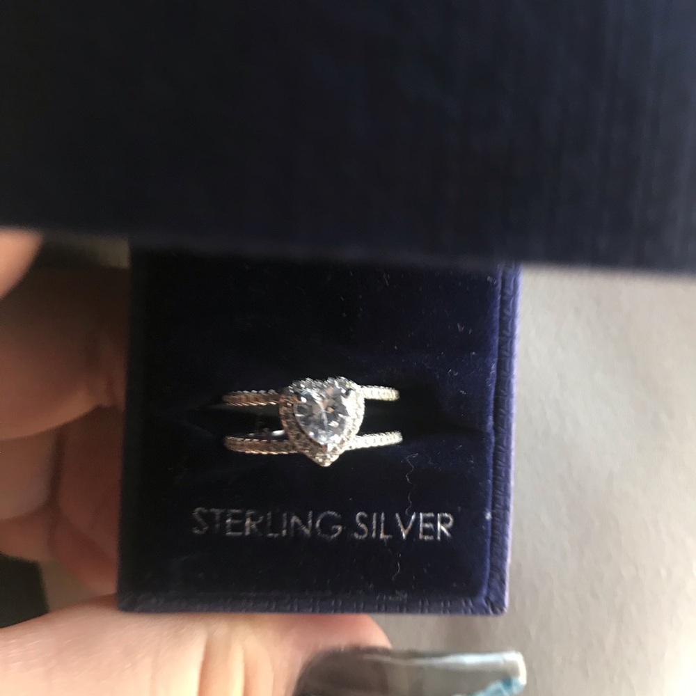 Sterling silver heart shaped ring